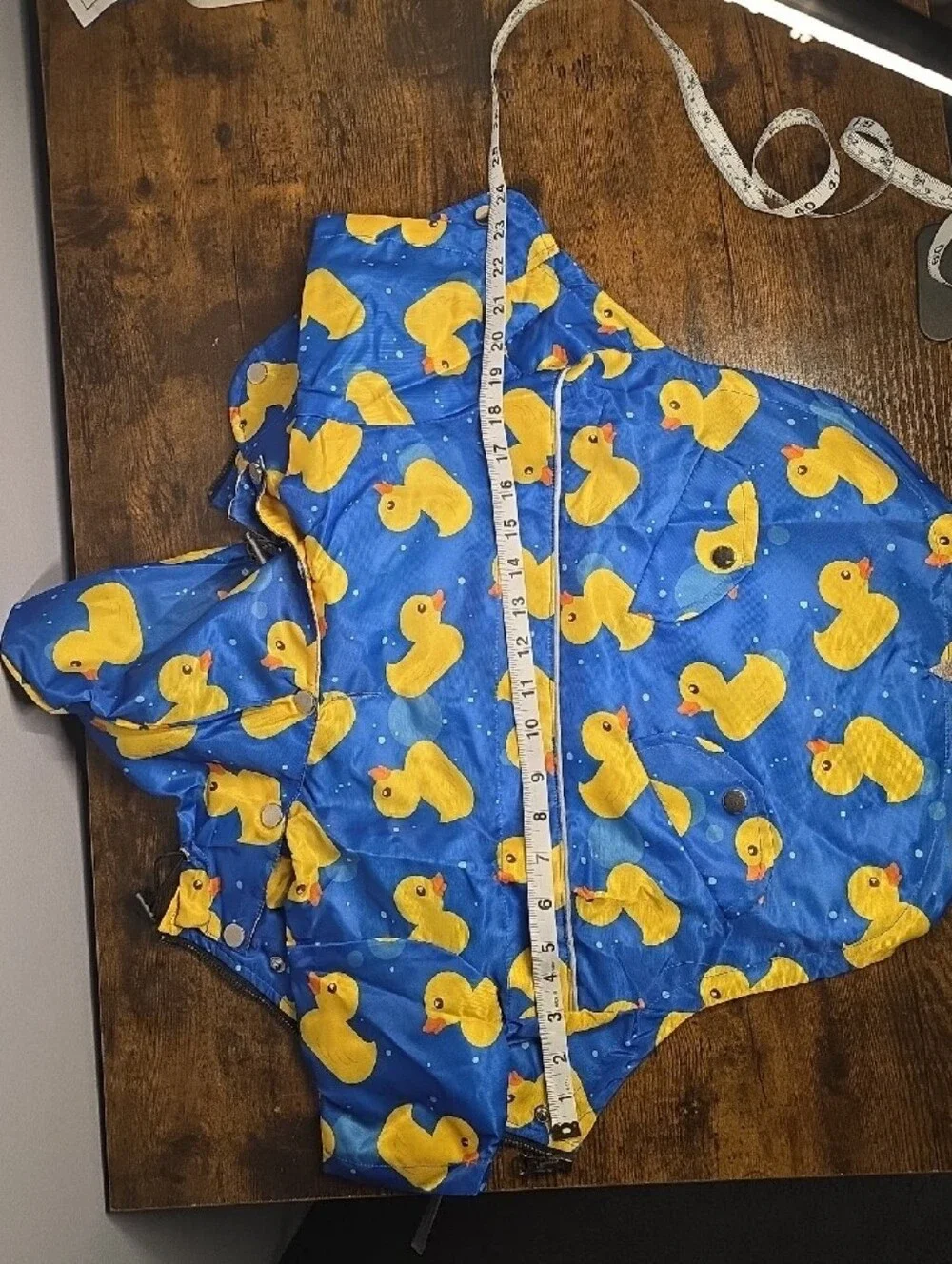 Blue Duck Print Medium Sized Dog Raincoat